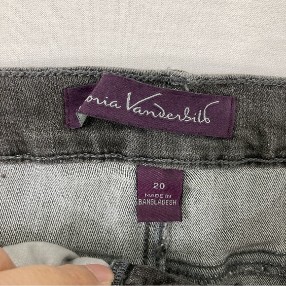 New Gloria Vanderbilt Gray Classic Straight Leg High Rise Jeans size 20 - Picture 2 of 10